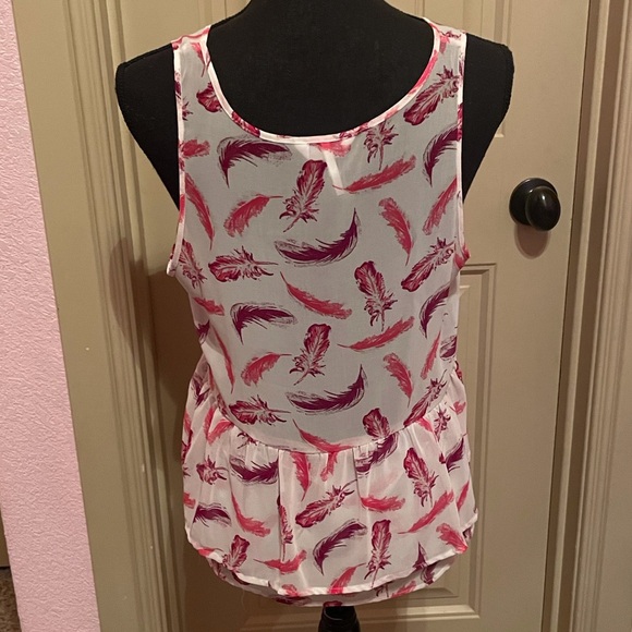 Kina White Tank Top with Feathers - Picture 3 of 5